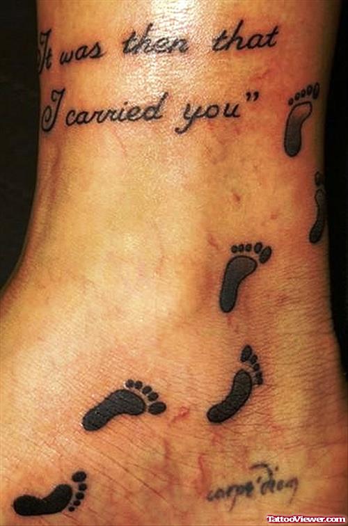 Baby Footprints Tattoos On Ankle