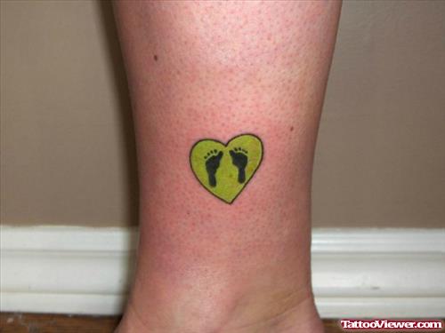 Awesome Baby Footprints Tattoos On Ankle