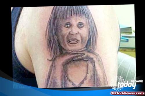 Worst Baby Girl Tattoo On Left Shoulder