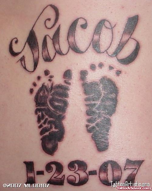 Memorial Jacob Baby Feetprints Tattoos