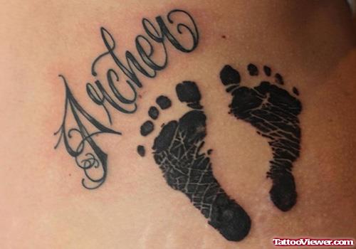 Archer Baby Footprints Tattoo