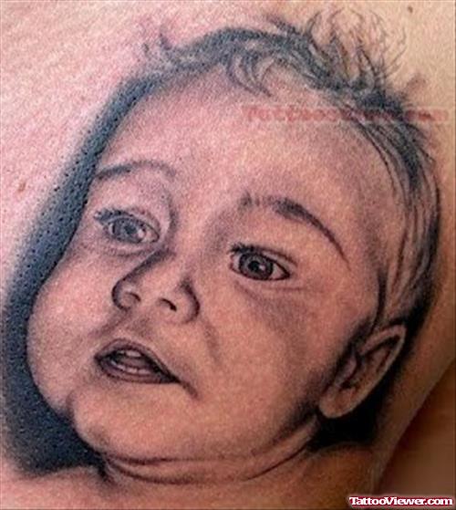 Baby Head Closeup Tattoo