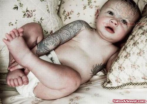 New Design Tattoo On Baby Arm