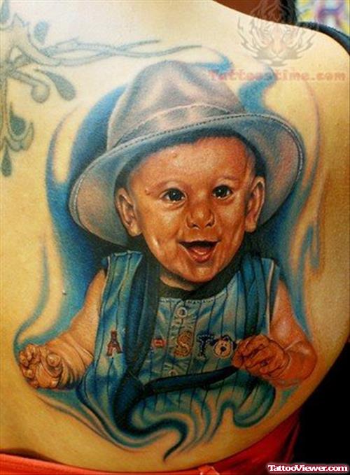 Back Shoulder Baby Tattoos