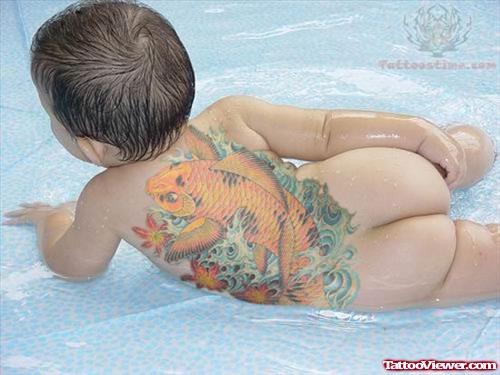 Koi Fish Tattoo On Baby Back