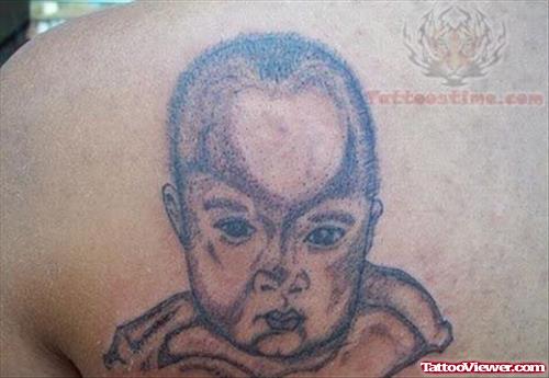 Baby Tattoo On Back Shoulder