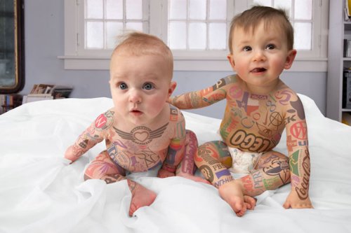 Attractive Temporary Colored Baby Tattoos