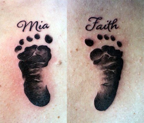 Mia Faith Baby Footprints Tattoo