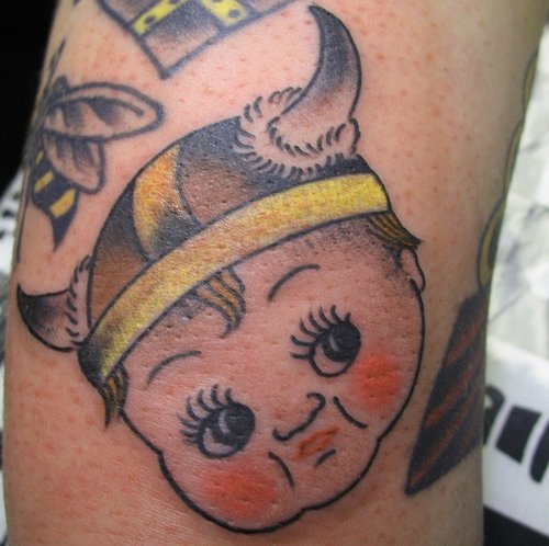 Viking Baby Head Tattoo