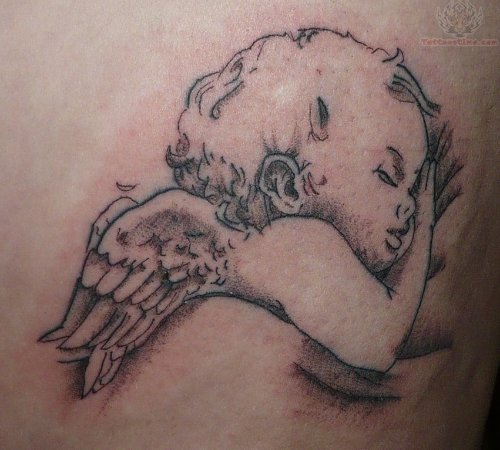 Angel Baby Sleeping Tattoo