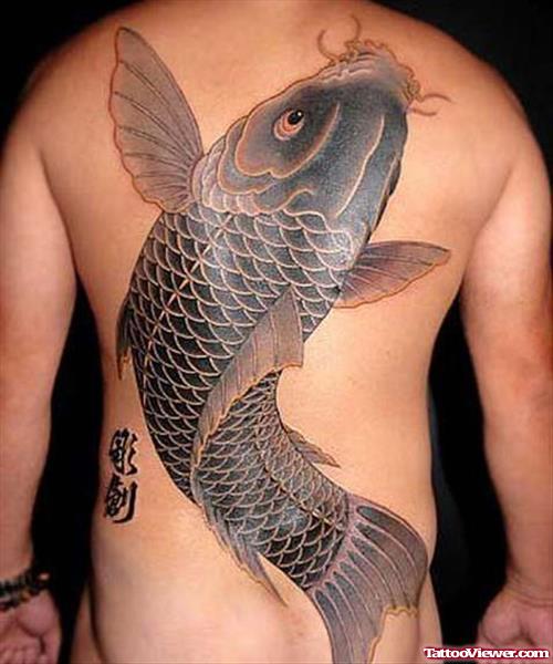 Koi Fish Full Back Tattoo