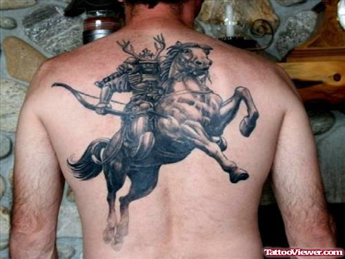 Warrior On Horse Back Tattoo