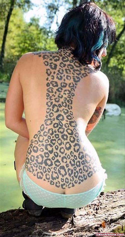 Leopard Pring Full Back Tattoo