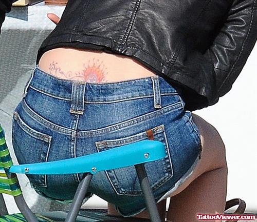 Emma Watson Flaming Star Lowerback Tattoo