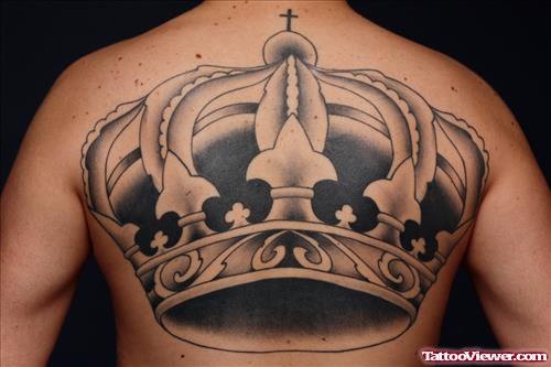 Large Crown Back Tattoo For Men