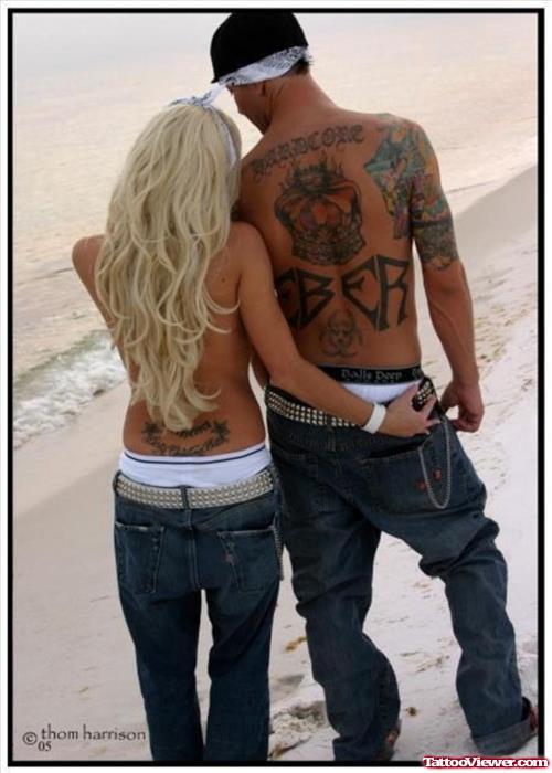 Couple With Back Tattoos