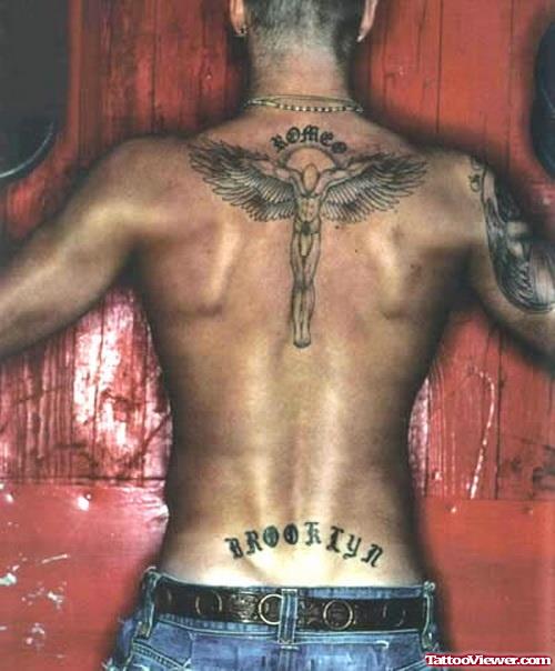 Male Angel Back Tattoo For Men
