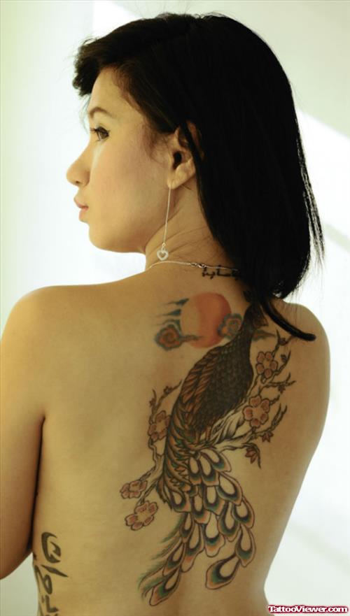 Amazing Back Tattoo On Girl Back Body