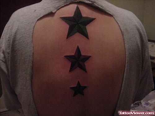 Nautical Stars Tattoos On Back