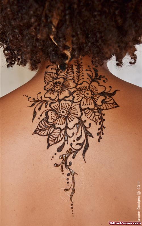 Henna Upperback Tattoo For Girls