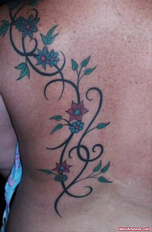 Floral Colored Flowers Tattoo