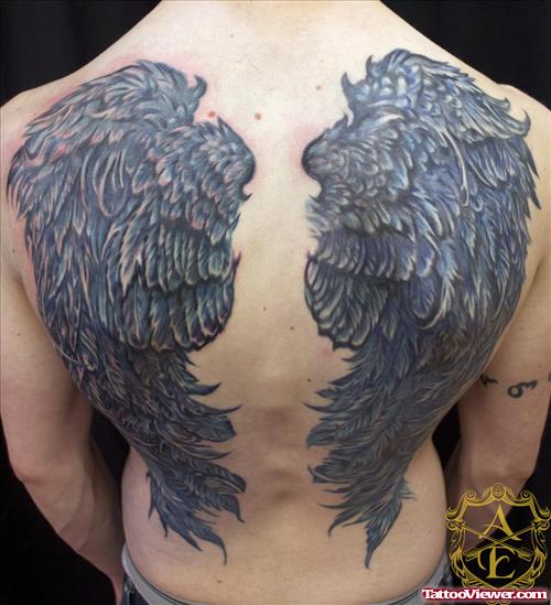 Angel Wings Back Body Tattoo