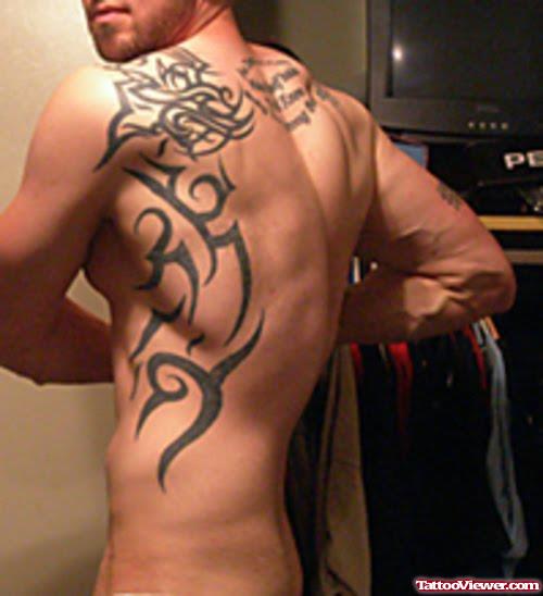Tribal Tattoo On Back And Side