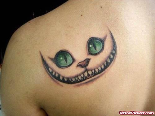 Cat Face Back Tattoo