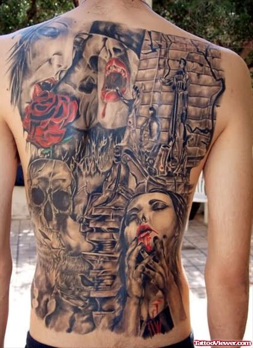 Zombie Tattoo On Back