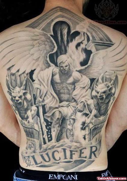 Lucifer Tattoo On Back