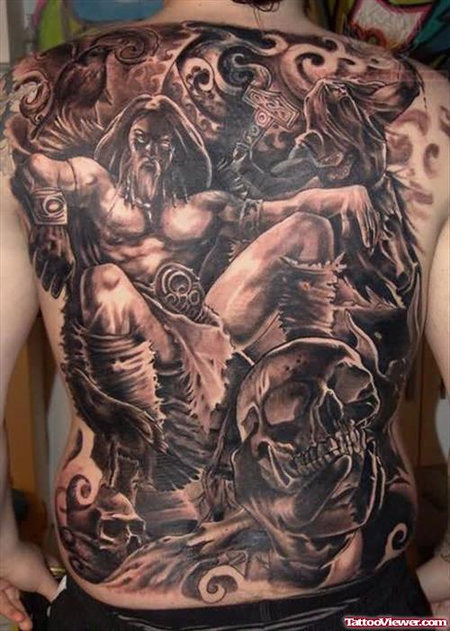 Scary Grey Ink Tattoo