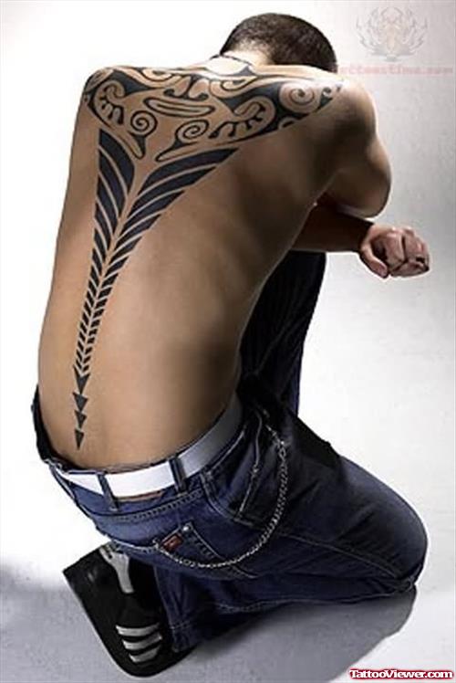Marquesian Tattoo On Men Back