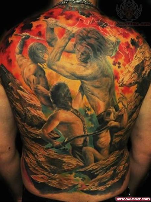 Fighters Tattoo On Back