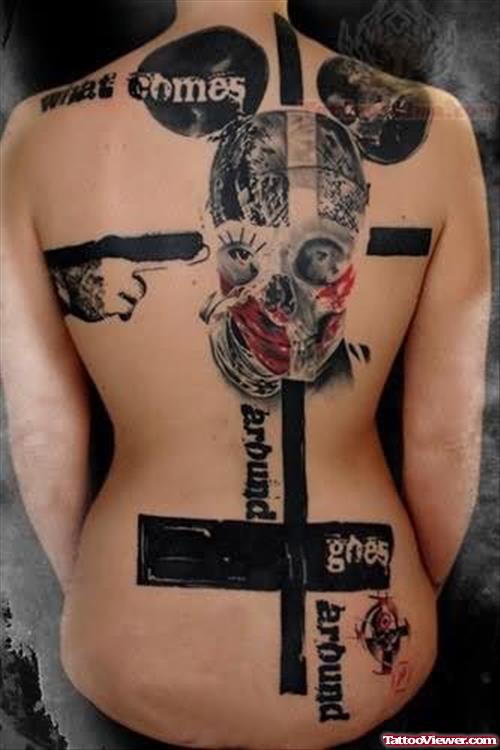 Demon Skull Tattoo On Back