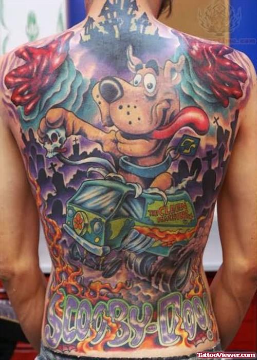 Scooby Dog Tattoo On Back