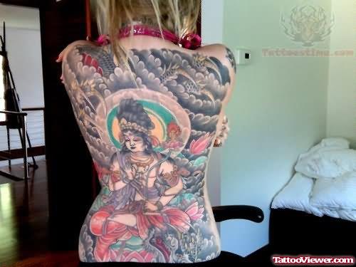 Religious Japanese Tattoo On Back