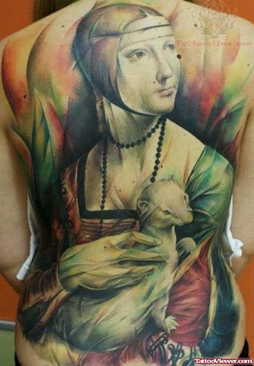 Girl With Seal Tattoo On Back