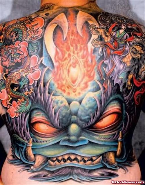 Demon Tattoo On Full Back