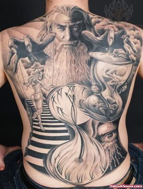 Hourglass Tattoo On Back