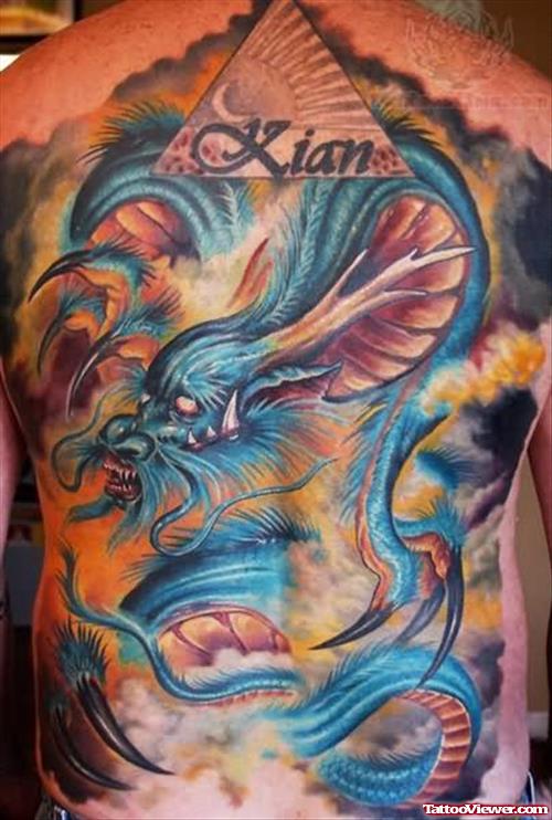 Color Dragon Tattoo On Back