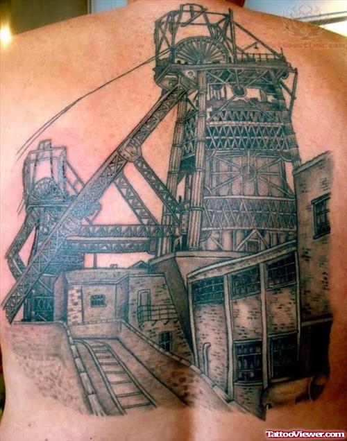 Coal Mine Tattoo On Back Body