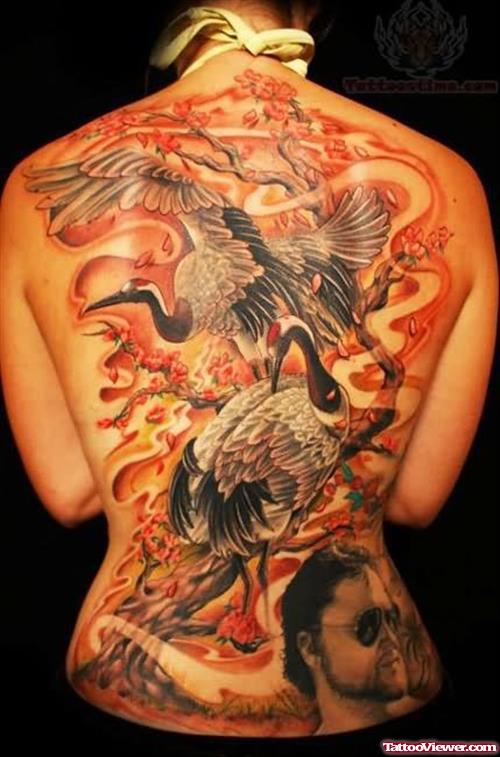Swan Tattoos On Back