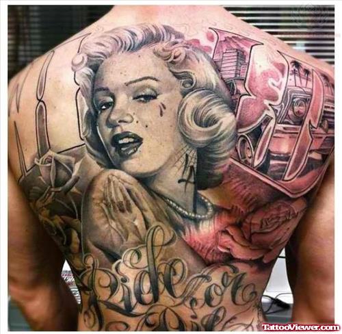 Marlyn Monroe Tattoo On Back