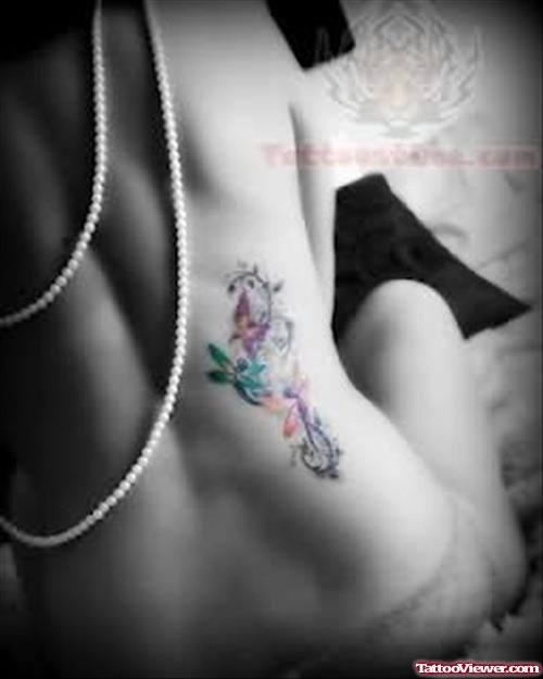 Dragonfly Tattoo And Butterfly Tattoo On Back