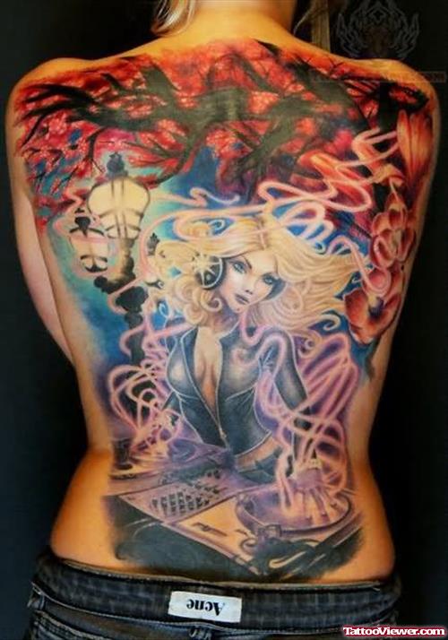 D. j Girl Tattoo On Back