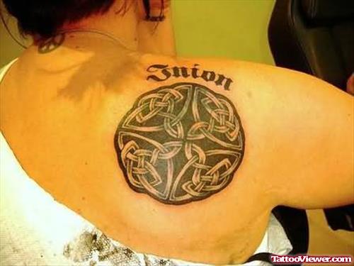 Nice Celtic Knot Tattoo On Back