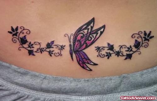 Butterfly Lower Back Tattoo