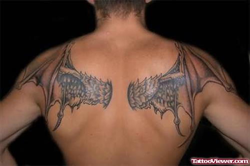 Bat Wings Tattoo On Back