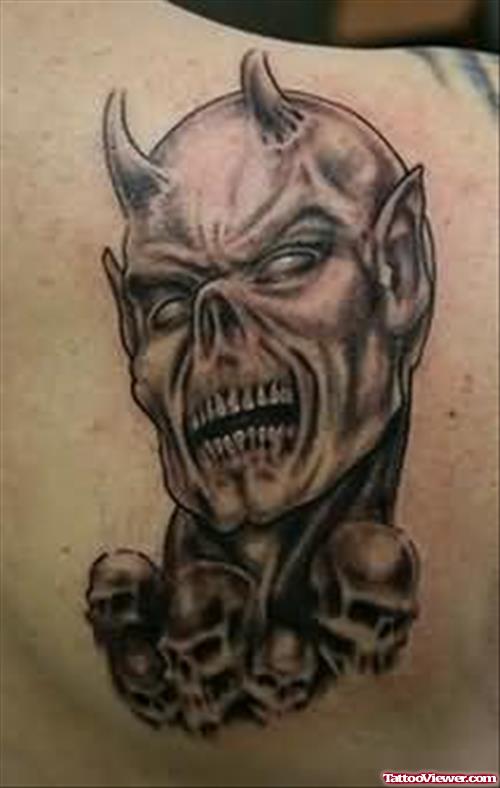 Enticing Devil Tattoo On Back