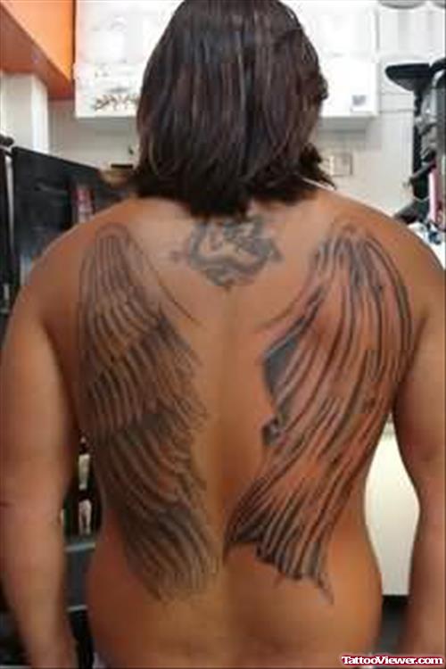 Wings Tattoo On Back For Men